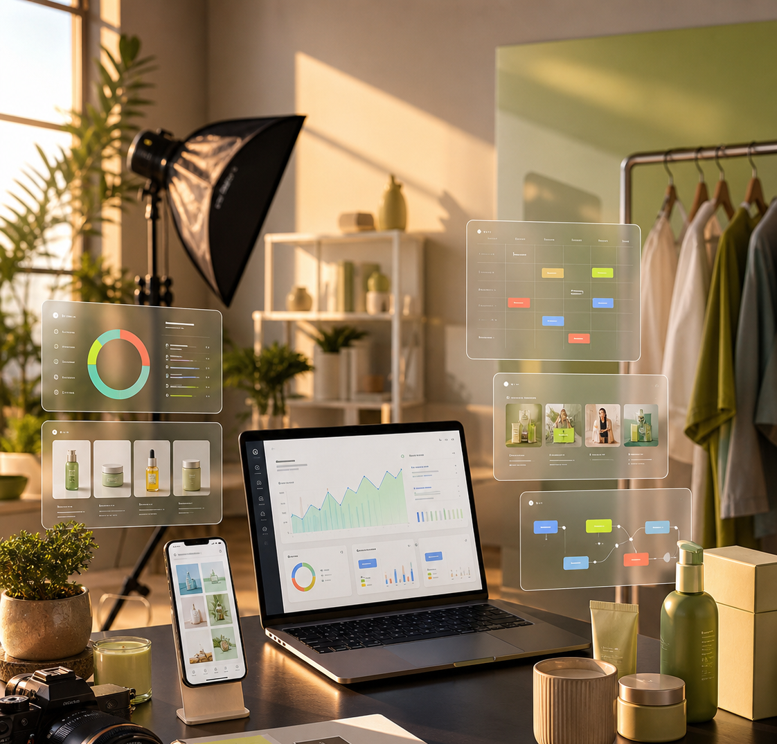 Creator workspace with business dashboard screens